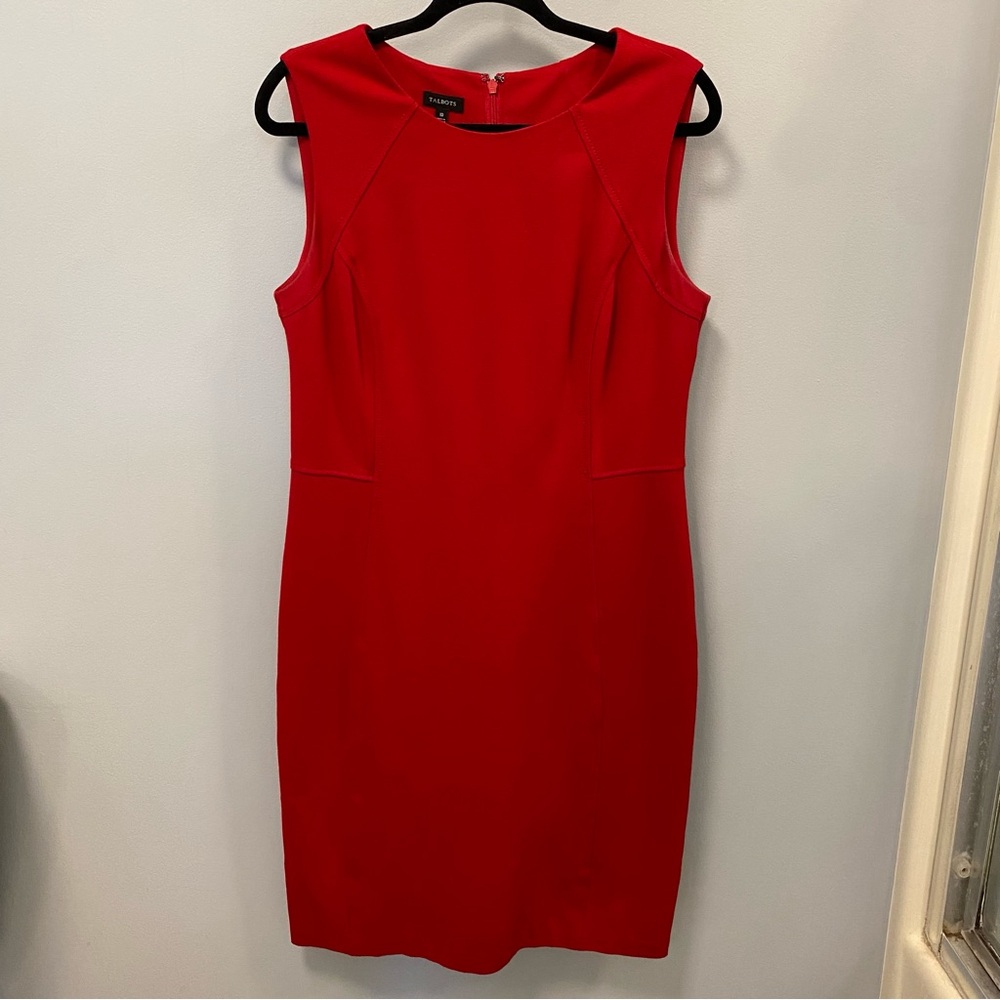 COPY - Talbots red knee length red dress. Business, date night